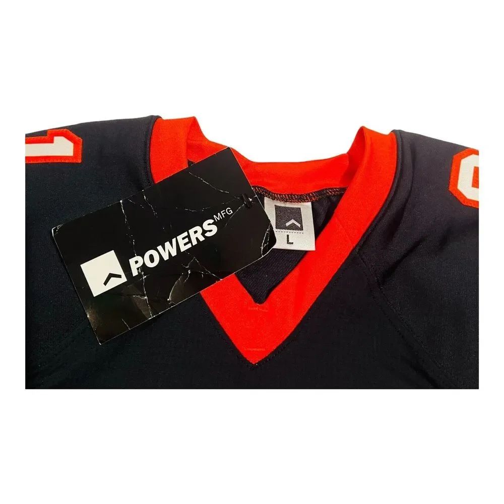 POWERS Brand Men's COMETS 21 Football Game Jersey - Sz Large Black Authentic NWT